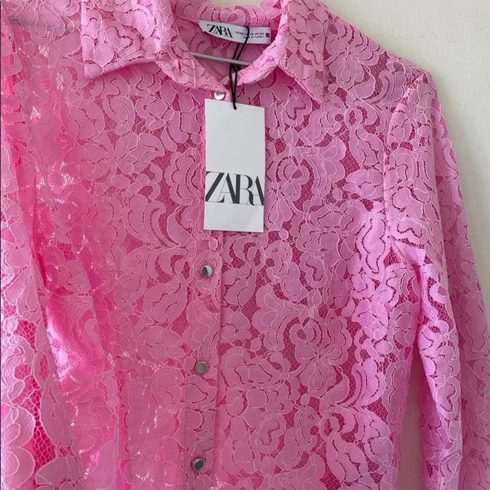 ZARA Lace Shirt - Picture 1 of 4